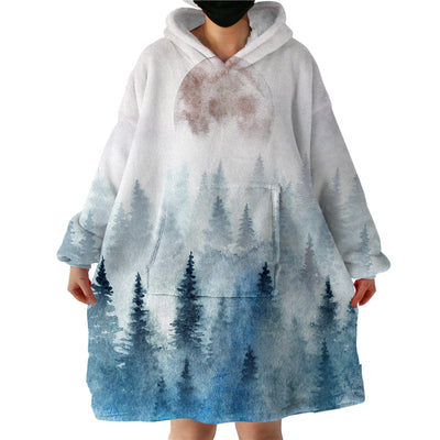 Horror Forest Print Blanket Hoodie