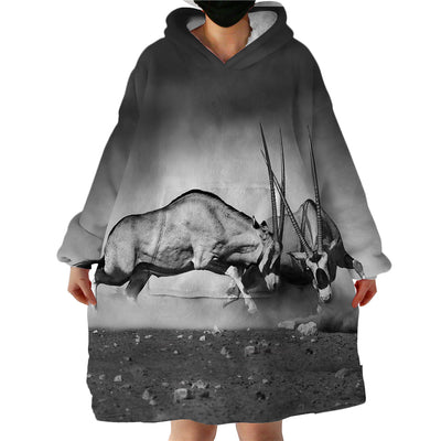 African Wildlife Hoodie Blanket