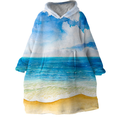 Beach Painting Wearable Blanket Hoodie