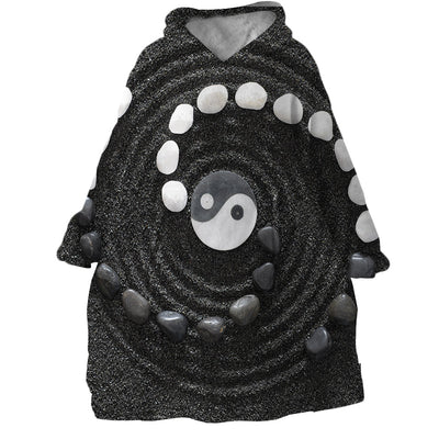 Sleepwish Marble Yin Yang Hoodie Blanket