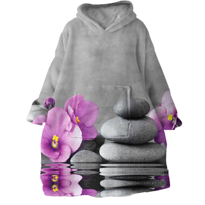 Poppy Flower Print Blanket Hoodie Stylish